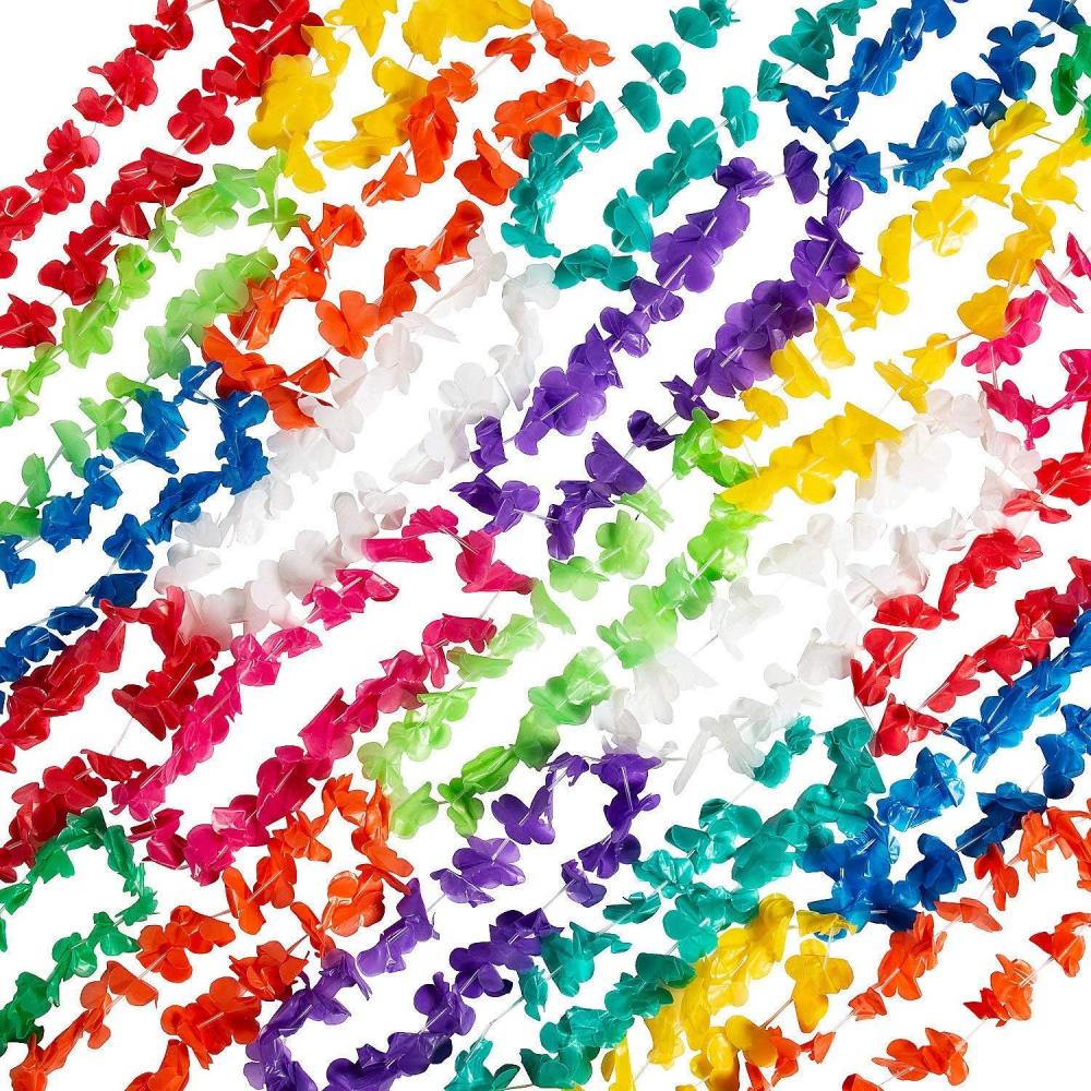 image:imageFun Express Hawaiian Leis Bulk 200 Pack  Flower Necklace Party Favors for Adults amp Kids  Tropical Luau Party Decorations for Beach Pool Birthday Graduation  Lei Garland Party Supplies Assortment