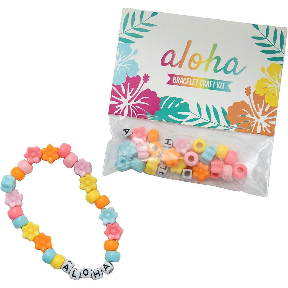 image:imageFun Express Luau Aloha Beaded Letter Bracelet Craft Kit Makes 12