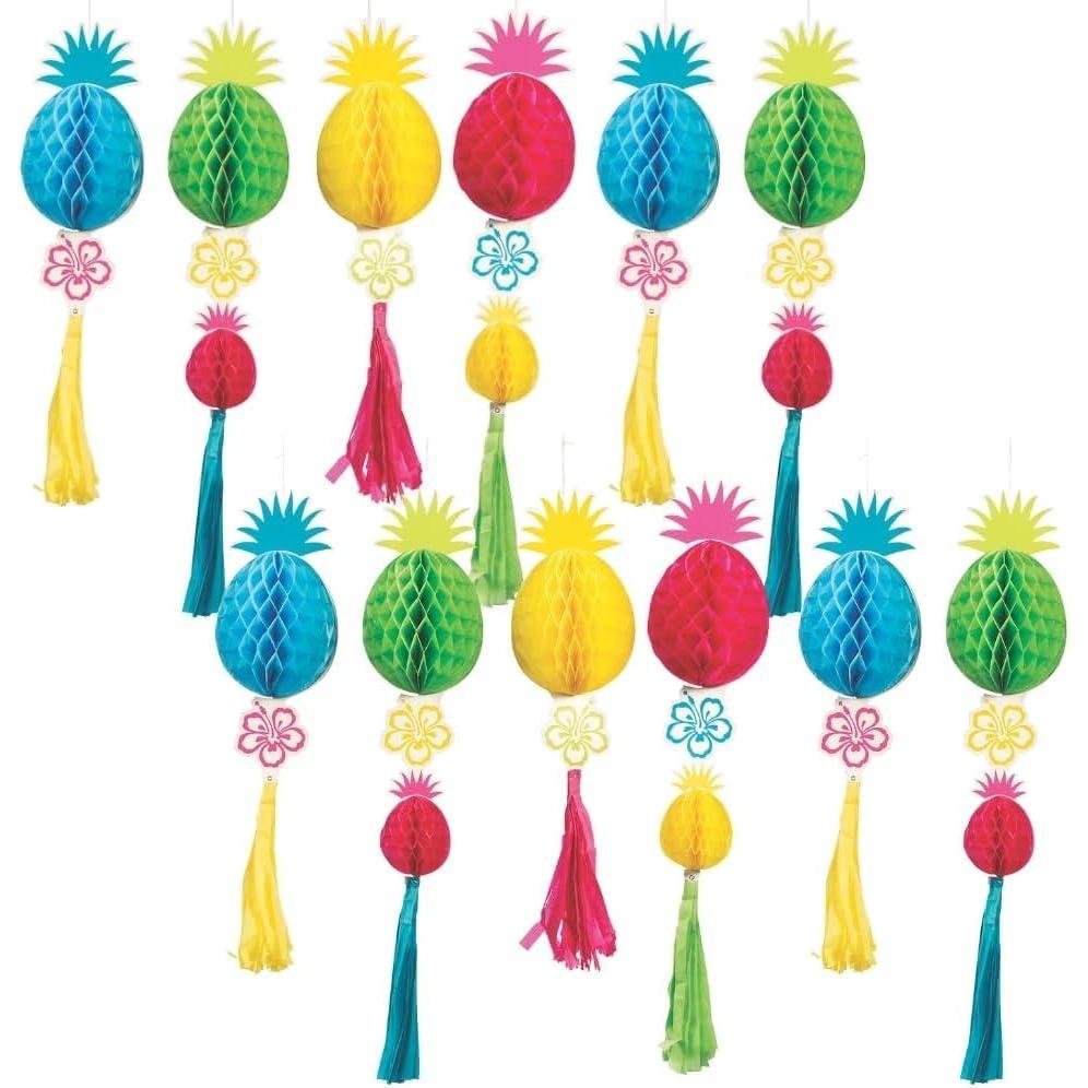 image:imageFun Express Luau Honeycomb Ceiling Decorations 12 Pieces 295 to 3575 Vibrant Party Decor for Tropical Themed Events and Celebrations