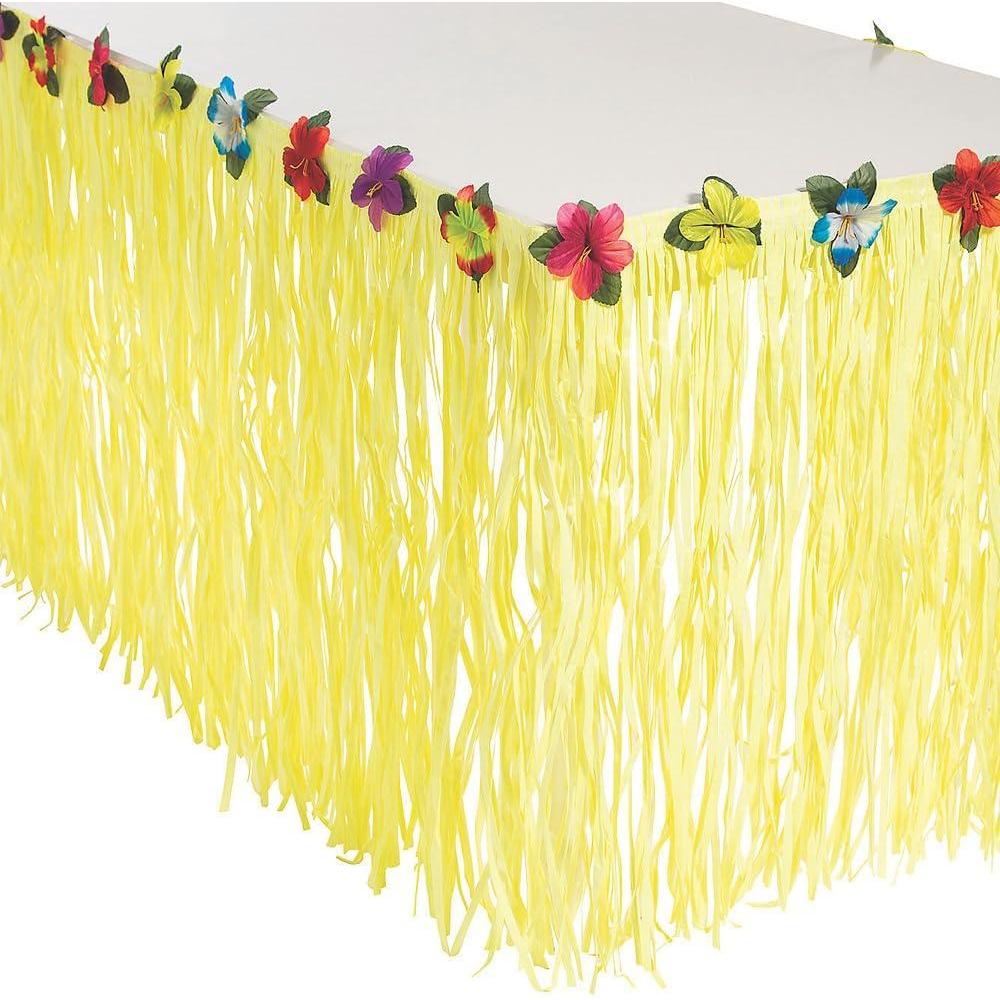 image:imageFun Express Luau Yellow Table Skirt  Bright Hawaiian Party Supplies for Luau Beach or SummerThemed Celebrations  Ideal for Adding a Tropical Touch to Tables Easy Setup Durable  1 Piece