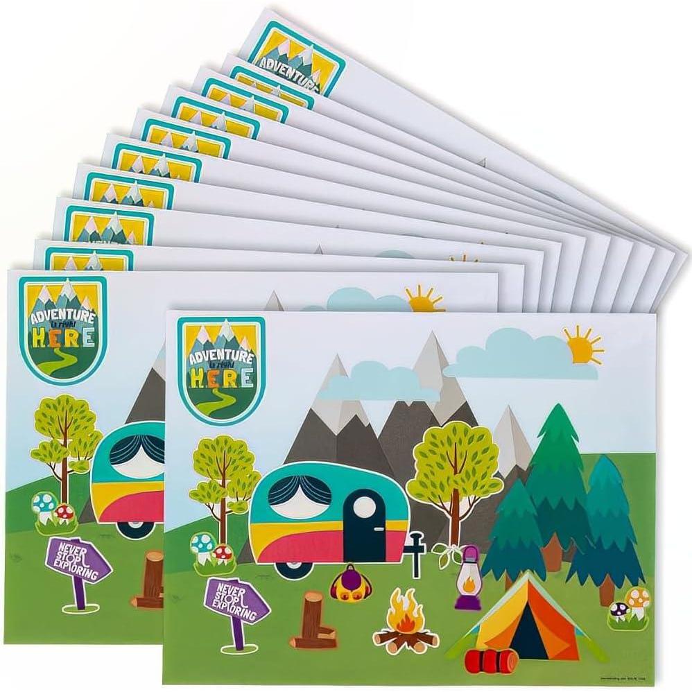 image:imageFun Express Outdoor Camp Adventure Sticker Scenes VBS Vacation Bible School SuppliesDecor 12 Pieces