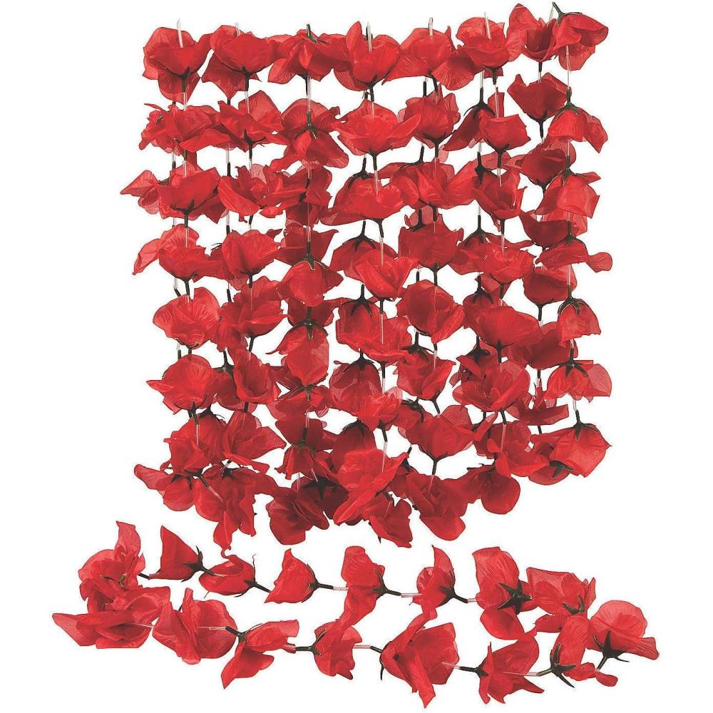 image:imageFun Express Red Rose Lei  Elegant Floral Apparel Accessory Weddings Luau Parties Tropical Events amp Special Occasions  Vibrant Red Design Themed Celebrations  Party Favors amp Decorations  12 Pieces