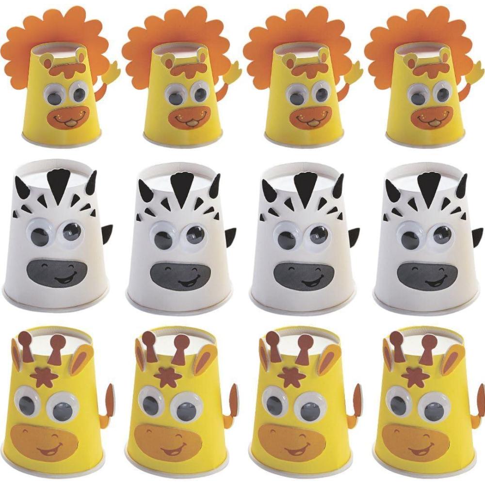 image:imageFun Express Safari Animal Cup Craft Kit Craft Kits VBS Vacation Bible School SuppliesDecor 12 Pieces