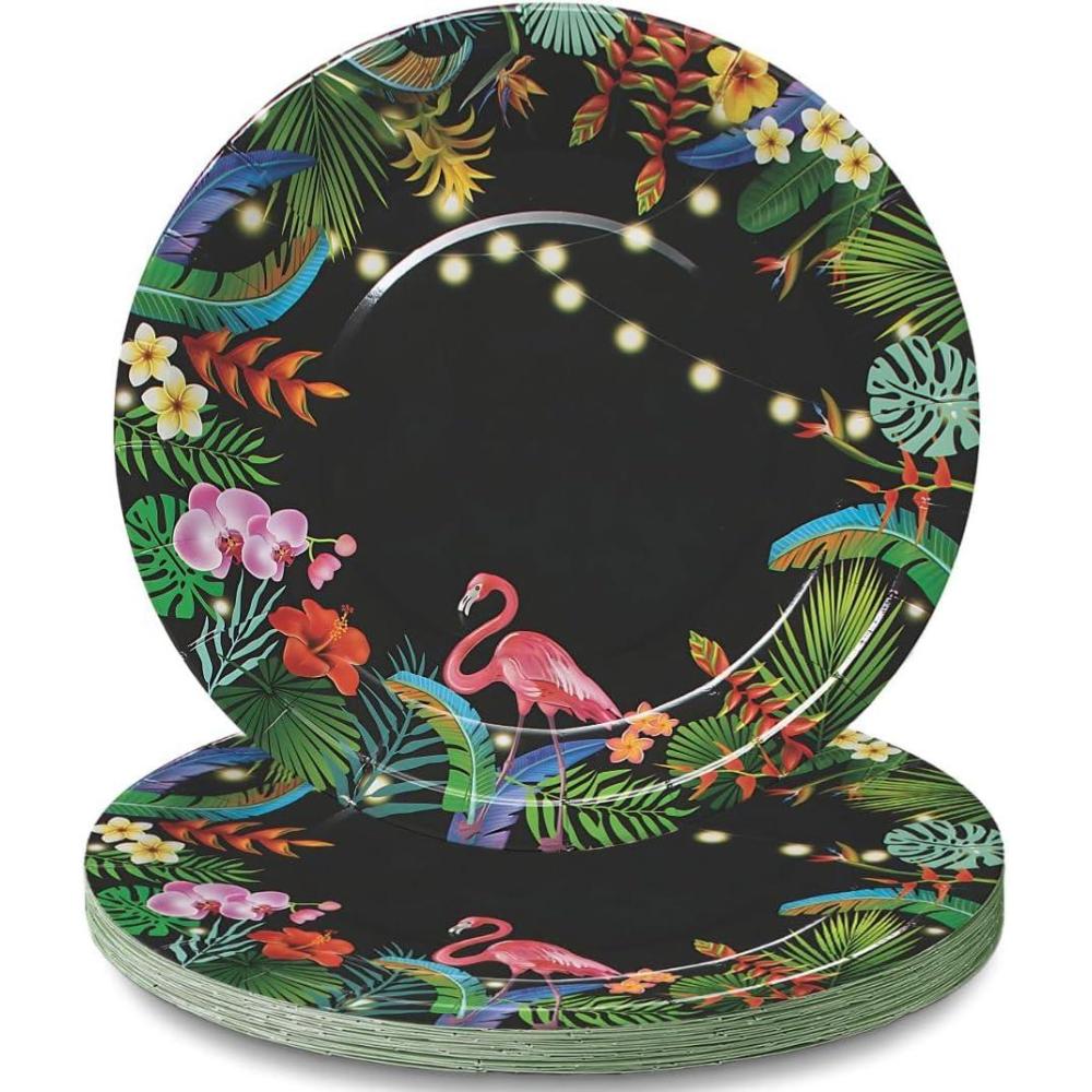 image:imageFun Express Tropical Nights Luau Party Paper Dinner Plates Party Supplies Tropical Nights Luau Tableware Paper Plates Disposable Decoration Favors for Birthday Baby Shower 8 Pieces