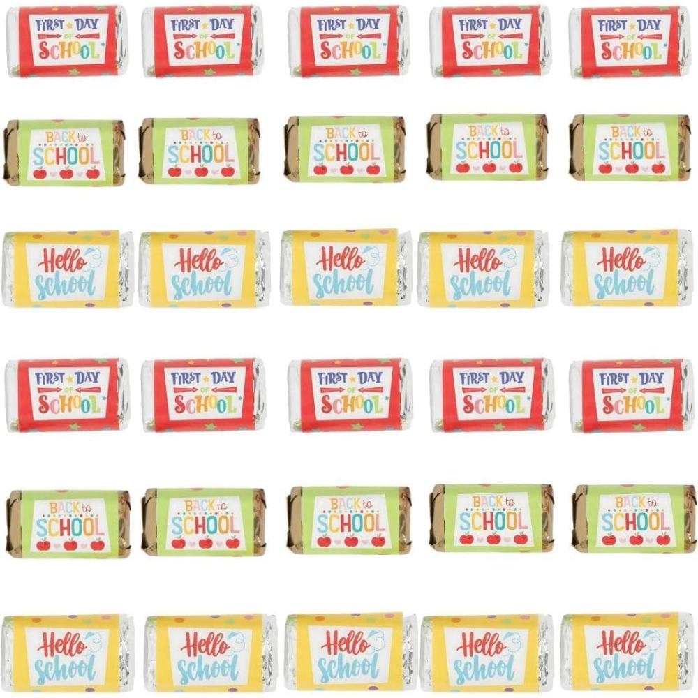 image:imageFun Express Welcome Back to School Mini Candy Bar Sticker Labels  30 Pc