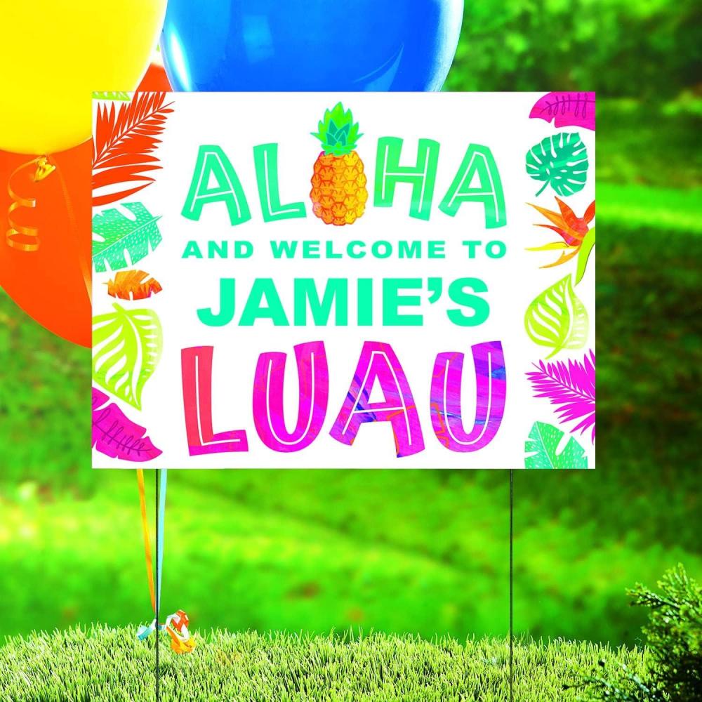 image:imagePersonalized Luau Yard Sign  Party Decor  1 Piece