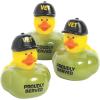 Fun Express – 2″ Veteran Rubber Ducks in Green T-Shirts and Black Caps – Perfect for Tiki Parties, Car Decor, and Fun Luau Favors – 12 Pieces