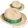 Fun Express – Luau Fedora with Printed Band – Apparel Accessories – Hats – Straw Hats – 12 Pieces