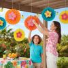 Fun Express – Luau Icon Fan Bursts for Party – Party Decor – Hanging Decor – Misc Hanging Decor – Party – 12 Pieces