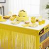 Fun Express 9 ft. x 29″ School Bus Fringe Plastic Table Skirt with Cutouts