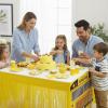 Fun Express 9 ft. x 29″ School Bus Fringe Plastic Table Skirt with Cutouts