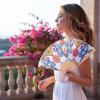 Fun Express Elevated Luau Folding Hand Fans – 12 Piece(Colorful Fiesta Folding Fans)