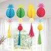 Fun Express Luau Honeycomb Ceiling Decorations – 12 Pieces, 29.5” to 35.75” – Vibrant Party Decor for Tropical Themed Events and Celebrations