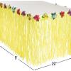 Fun Express Luau Yellow Table Skirt – Bright Hawaiian Party Supplies for Luau Beach or Summer-Themed Celebrations – Ideal for Adding a Tropical Touch to Tables Easy Setup Durable – 1 Piece