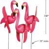 Fun Express Mini Pink Flamingos Yard Ornaments Set of 6 – Wind Spinners Outdoor with Twirling Wings | Flamingo Decor Gifts for Women | Tropical Luau Pool Garden Party Decorations for Lawn & Patio