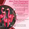 Fun Express Mini Pink Flamingos Yard Ornaments Set of 6 – Wind Spinners Outdoor with Twirling Wings | Flamingo Decor Gifts for Women | Tropical Luau Pool Garden Party Decorations for Lawn & Patio