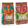 Fun Express Tiki Tin Tie Treat Bags with Window – Tropical Luau Beach & Summer Party Favor Bags – Perfect for Filling with Snacks Sweets & Goodies – Ideal for Themed Events & Celebrations – 24 Pieces