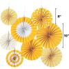 School Bus Yellow Paper Fan Assortment – Party Decor – 8 Pieces