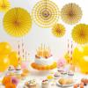 School Bus Yellow Paper Fan Assortment – Party Decor – 8 Pieces