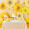School Bus Yellow Paper Fan Assortment – Party Decor – 8 Pieces