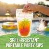 Tropical Luau Party Collapsible BPA-Free Plastic Drink Pouches with Straws – 12 oz (Pack of 25) – Portable Refillable Beverage Pouches – Perfect for Summer Parties, Luau Events, & Birthdays