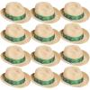 Fun Express – Luau Fedora with Printed Band – Apparel Accessories – Hats – Straw Hats – 12 Pieces