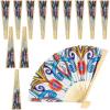 Fun Express Elevated Luau Folding Hand Fans – 12 Piece(Colorful Fiesta Folding Fans)