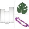 Fun Express Elevated Luau Palm Leaf Centerpiece Kit for 4 Tables – 36 Pc