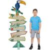Fun Express Tropical Party Decorations Directional Sign – Hawaiian Luau Party Supplies & Tiki Decor for Indoor Outdoor Use | Aloha Welcome Sign for Birthday Celebration & Island Themed Events