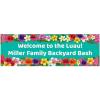 Multicolor Hibiscus Luau Custom Banner – Medium – Party Decor – 1 Piece