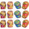 Vibrant Hibiscus Polyester Baseball Caps – 22″ (12-Pack) – Assorted Colorful Hats for Kids & Adults – Perfect for Luaus, Beach Parties & Summer Camps