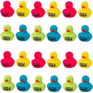 1 1/2″ Mini Jesus is The Light VBS Glow-in-The-Dark Rubber Ducks – 24 Pc.