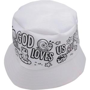 22″ circ. Color Your Own Zoom in VBS Polyester Bucket Hats – 12 Pieces, Vacation Bible School Supplies Multicolor