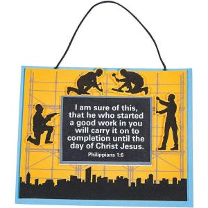 Construction Vbs Verse Sign Craft Kit – Crafts for Kids and Fun Home Activities