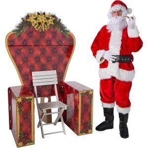 Eye-catching Santa’s Chair Photo Booth Stand-In Stand-Up Decoration – 44″ x 71″ (1 Pc.) – Perfect for Christmas Parties, Shopping Mall Displays, and School Events