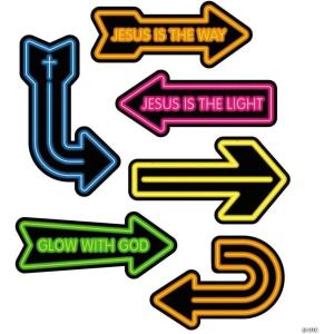 Fun Express 10″ – 24″ Jesus Is the Light VBS Directional Sign Cardstock Cutouts – 6 Pieces