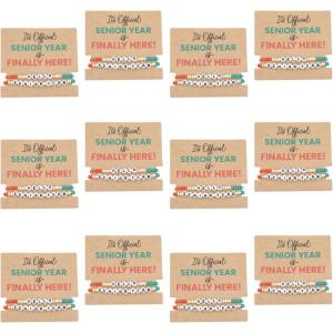 Fun Express 2 1/2″ High School Senior Year Bracelets with Card for 12