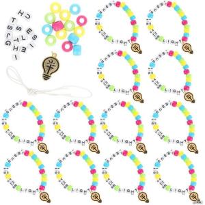 Fun Express 2 3/4″ Jesus is The Light VBS Beaded Bracelet Craft Kit – Makes 12