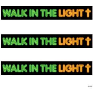 Fun Express 20 ft. 3 3/4″ Jesus Is the Light VBS Walk in the Light Caution Tape