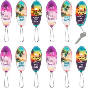 Fun Express 3 1/4″ Luau Beach-Themed Floating Foam Keychains – 12 Pc.