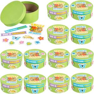 Fun Express 3 1/4″ x 1 1/2″ Rainforest VBS Trust in Jesus Prayer Box Craft Kit – Makes 12