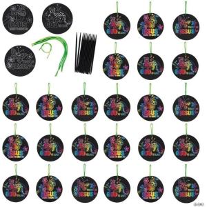 Fun Express 4 1/2″ Rainforest VBS Cardstock Magic Color Scratch Ornaments – 24 Pieces