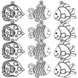Fun Express Animal Paint Your Own Suncatchers – Crafts for Kids and Fun Home Activities (Jungle Animals) – VBS Vacation Bible School Supplies/Decor(Fish)