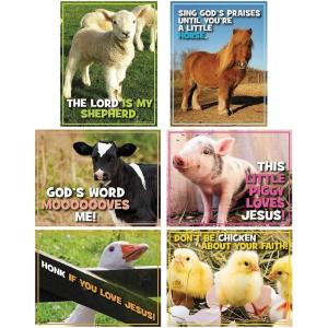 Fun Express Barnyard Poster Set – Educational and Learning Activities for Kids – VBS Vacation Bible School Supplies/Decor – 6 Pieces