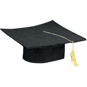 Fun Express Bulk 12 Pieces Kid’s Felt Elementary, Kindergarten, Pre-School Graduation Mortarboard Caps, Felt(Black)