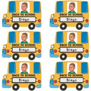 Fun Express Bulk Back-to-School Bus Picture Frame Magnet Craft Kit – Makes 48