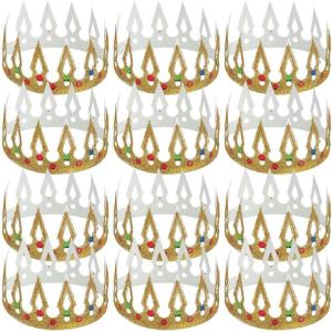 Fun Express DIY Paper Crowns, Set of 12 – VBS Vacation Bible School Supplies/Decor – Prince and Princess Party Crafts for Kids