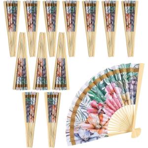 Fun Express Elevated Luau Folding Hand Fans – 12 Piece(Luau Folding Hand Fans)