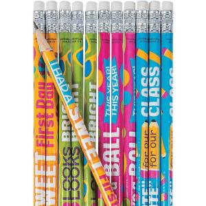 Fun Express First Day Of School Pencils – 24 Pieces – Educational And Learning Activities For Kids