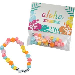 Fun Express Luau Aloha Beaded Letter Bracelet Craft Kit – Makes 12
